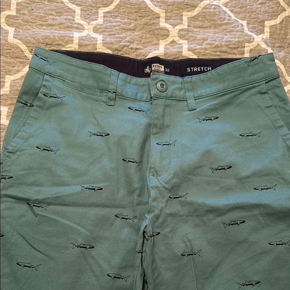 Men's Green Shark Print Pants